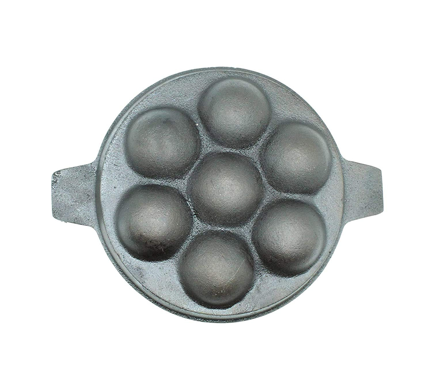 Fe+ Pre-Seasoned Cast Iron Paniyaram | Paddu Pan (7 Pits | Round)