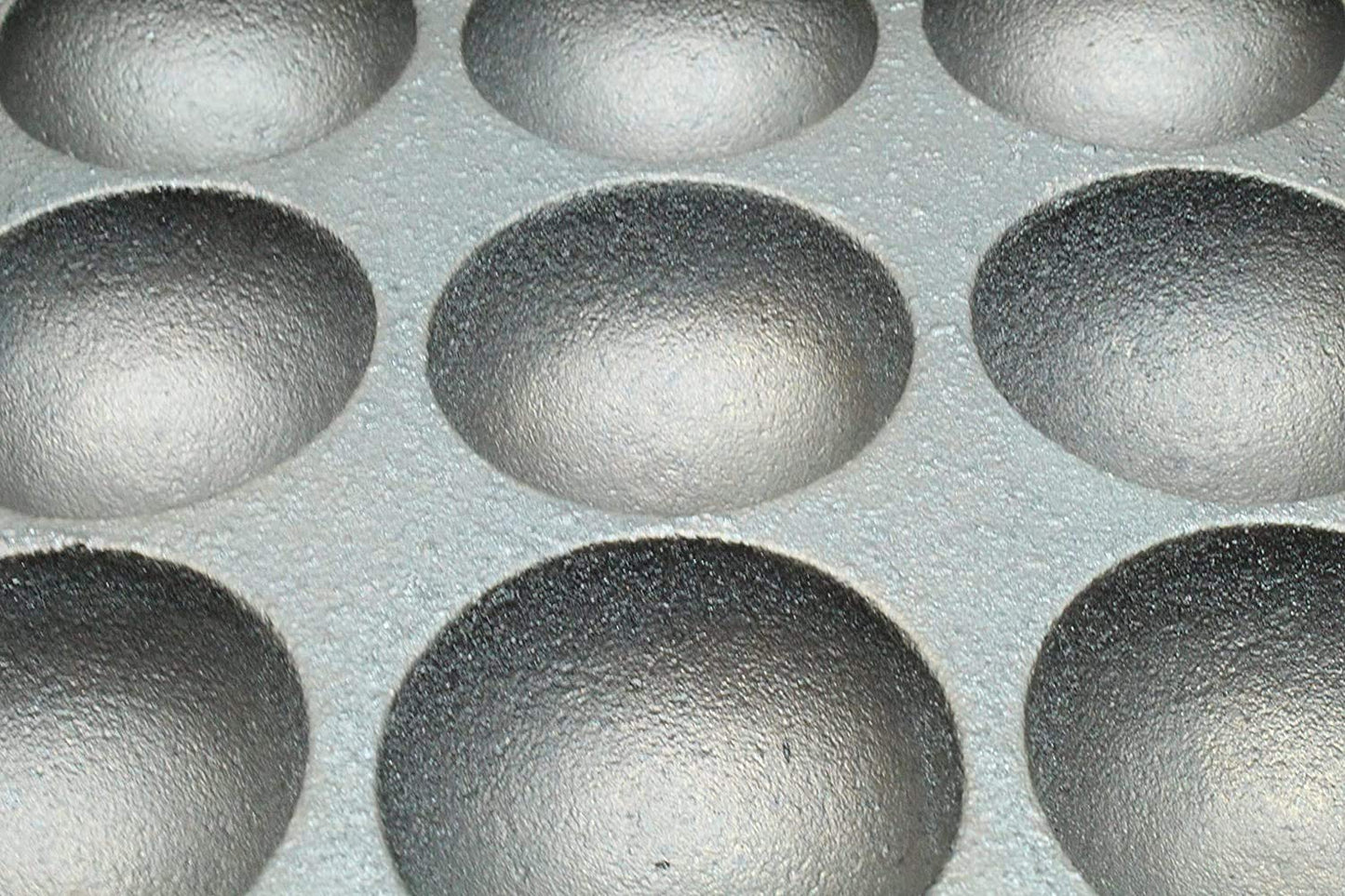 Fe+ Pre-Seasoned Cast Iron Paniyaram | Paddu Pan (9 Pits | Square)