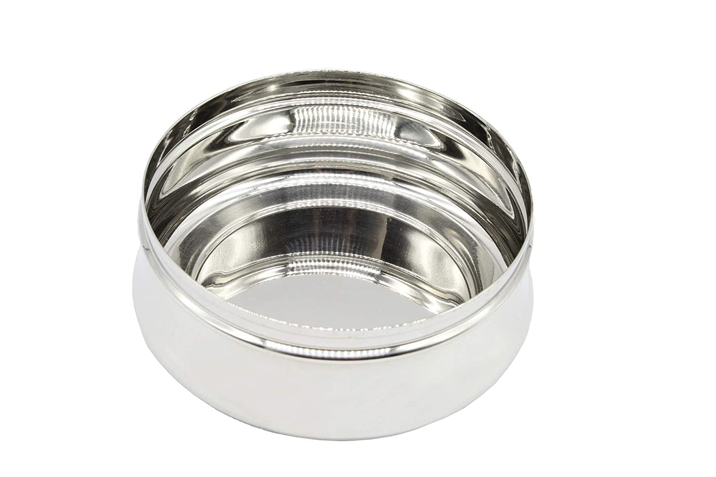 Stainless Steel See Through Lid Lunch Box | Dabba (12.5cm) 550ml - Set of 2Pcs