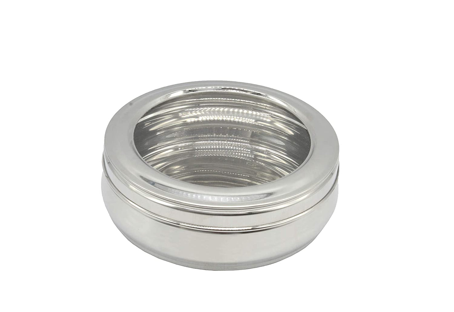 Stainless Steel See Through Lid Lunch Box | Dabba (16cm) 1250ml - Set of 2Pcs