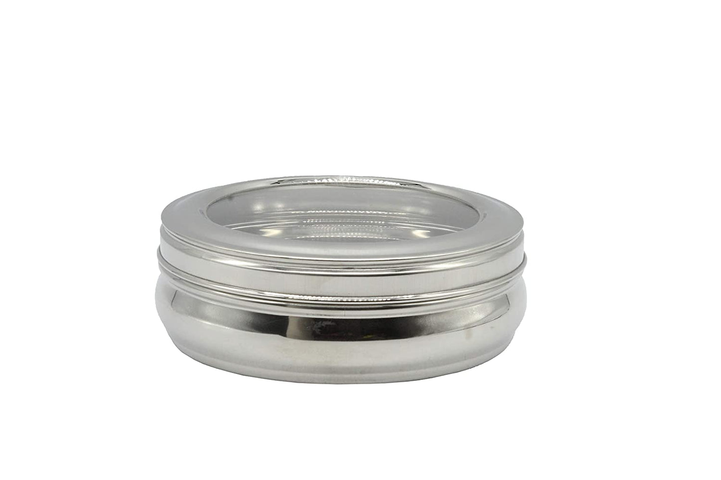Stainless Steel See Through Lid Lunch Box | Dabba (16cm) 1250ml - Set of 2Pcs
