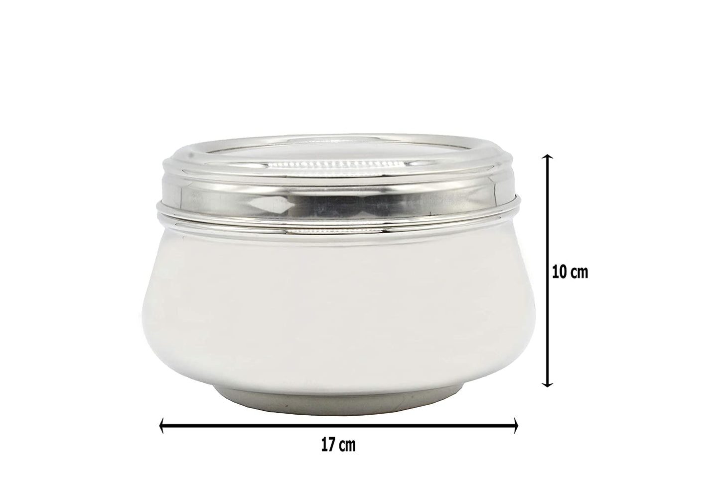 Stainless Steel See Through Lid Lunch Box | Dabba (17cm) 1500ml - Set of 2Pcs