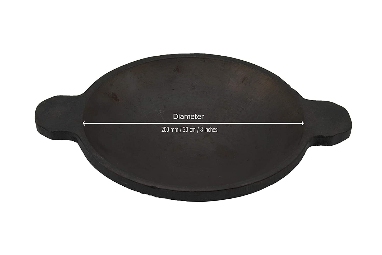 Pre-Seasoned Cast Iron Appam Pan 8 Inch | 20 cm | Depth-4 cm (Without Lid)(Induction Compatible)