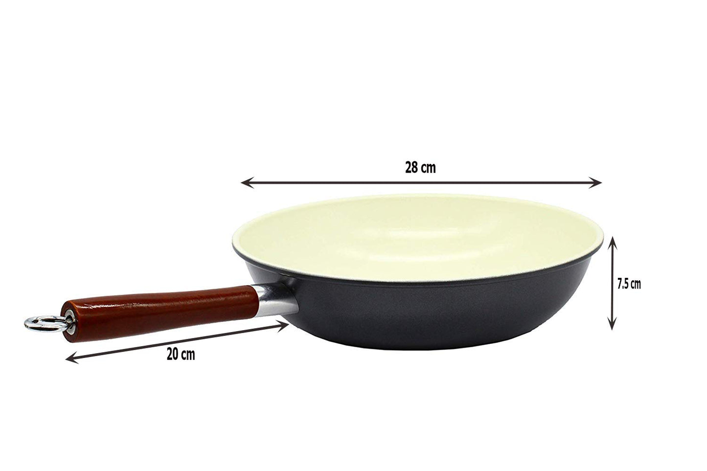 Ceramic Carbon Steel | Light Weight Iron Stir Kadhai | Wok 28 cm