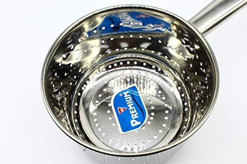Stainless Steel Collander Steamer | Rice Strainer | Washer Multi Utility 14cm (Heavy Gauge)