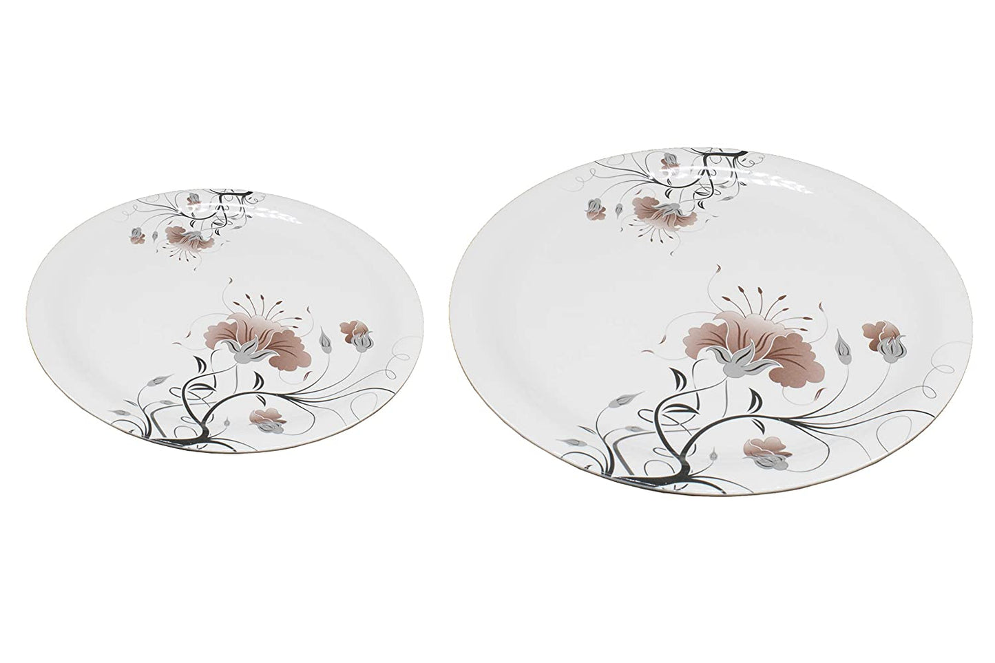 Melamine 4 Pcs Full Size 11 Inch Plates and 4 Pcs Quarter Size Melamine Plates No.3
