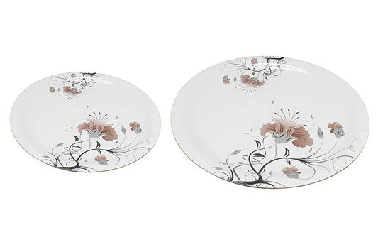 Melamine 4 Pcs Full Size 11 Inch Plates and 4 Pcs Quarter Size Melamine Plates No.3