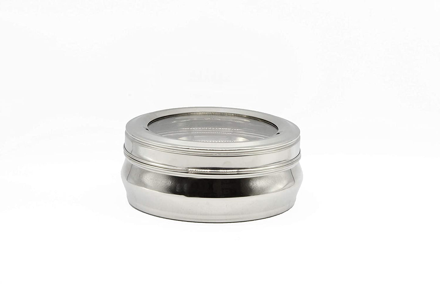 Stainless Steel See Through Lid Lunch Box | Dabba (18cm) 1400ml - Set of 2Pcs
