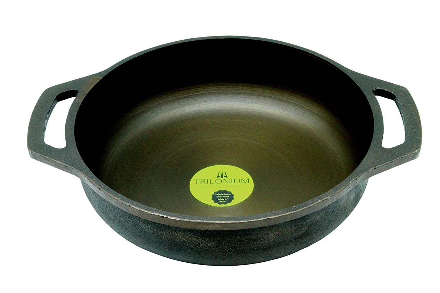 Fe+ Pre-Seasoned Cast Iron Flat Bottom Kadhai | Wok (Induction Compatible)