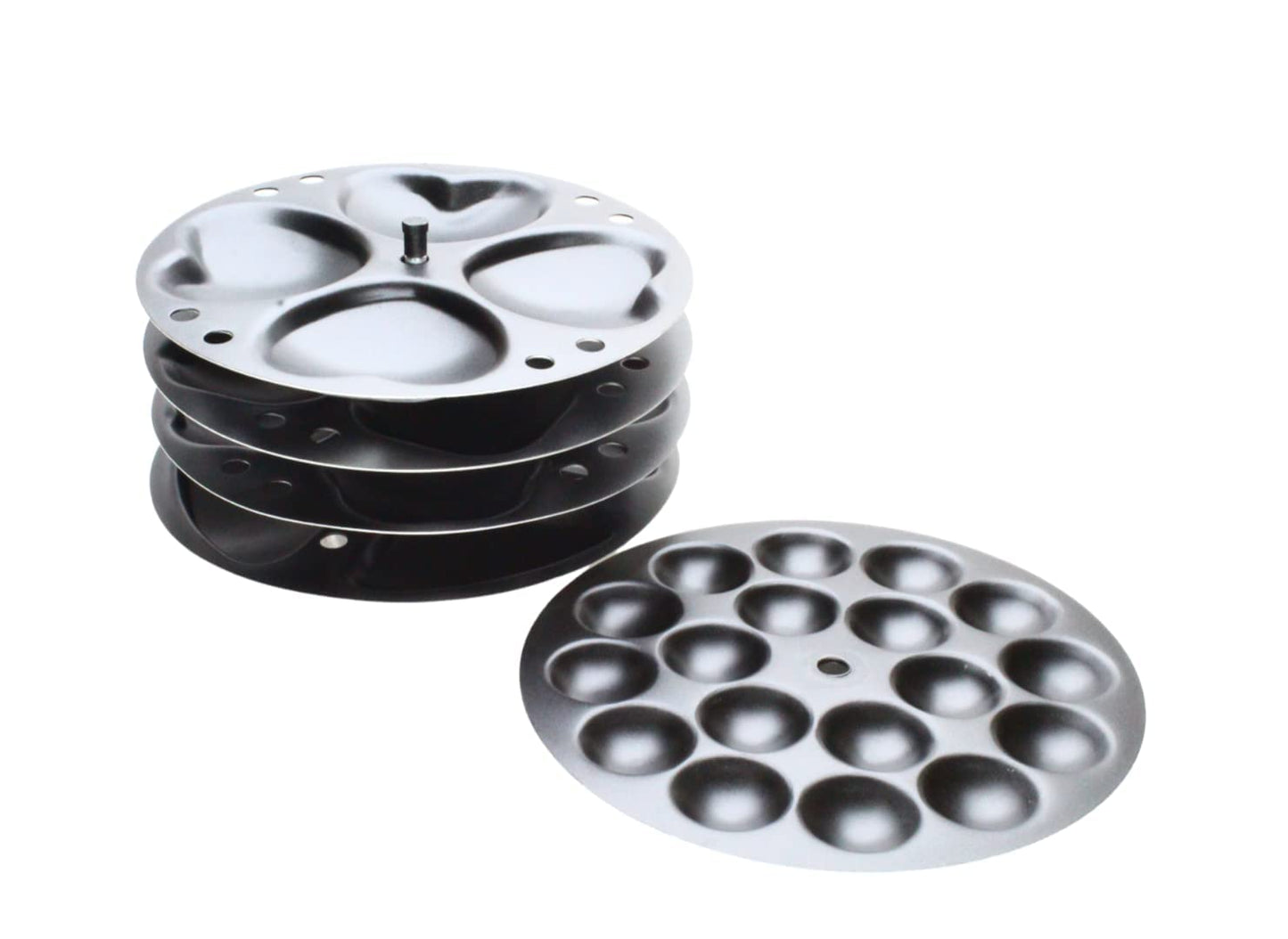 Nonstick Different Shapes Idli Plates with Stand 5 Plates