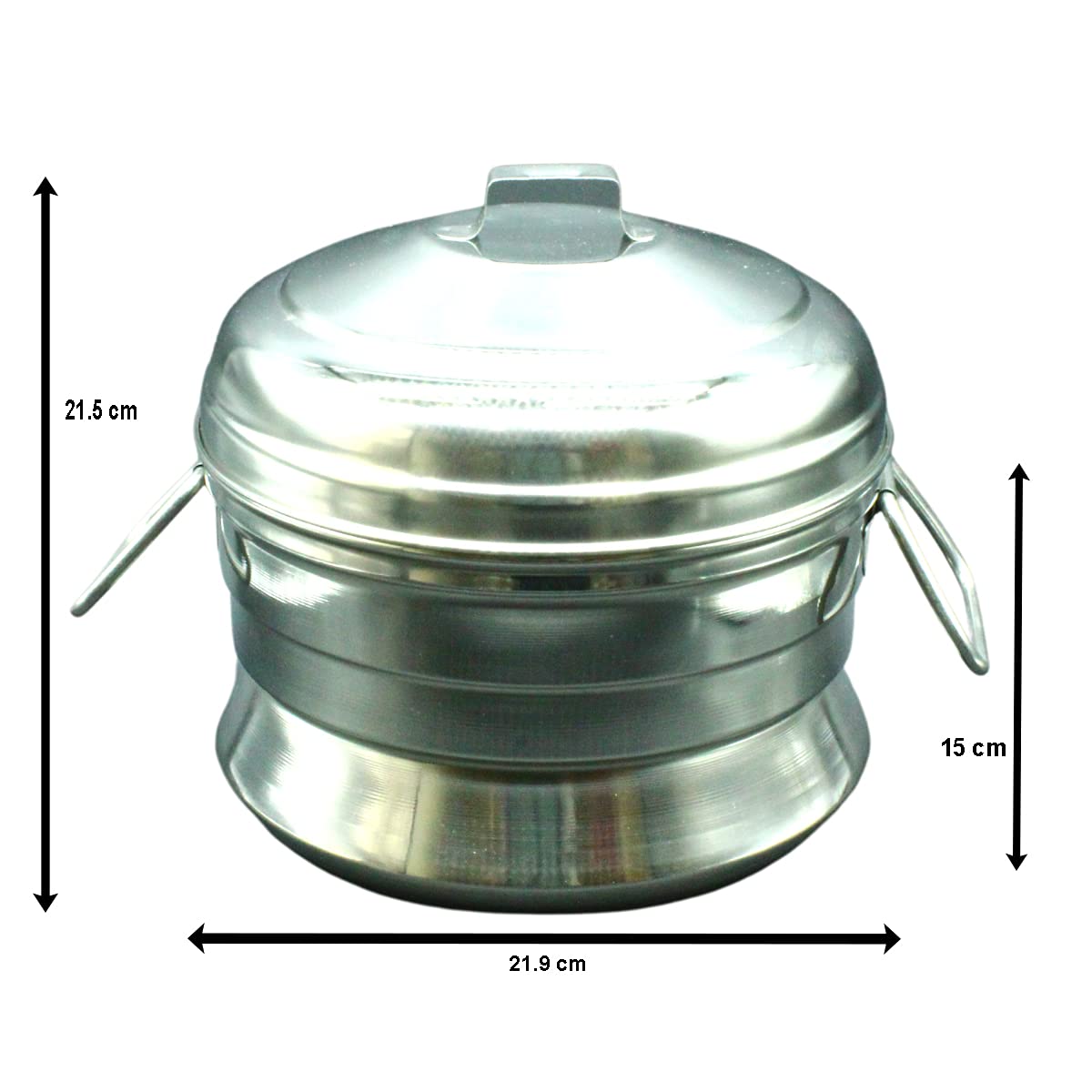 Stainless Steel Multi Steamer Idly Panai with 3 Idli Plates (13 Idlies) | 1 Steamer Plate | 1 Dhokla Plate | 1 Mini Idly Plate (Induction Base)