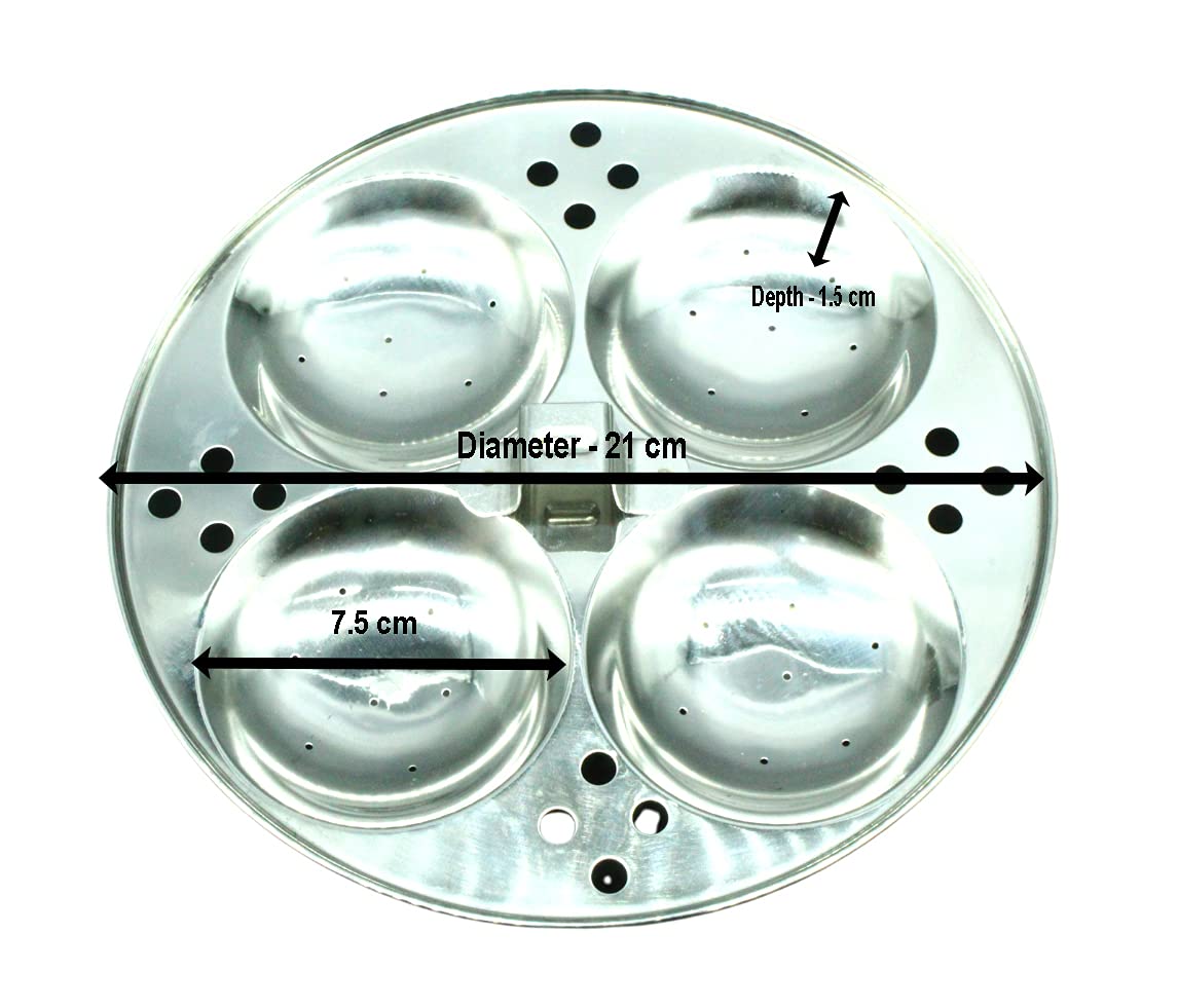 Stainless Steel Multi Steamer Idly Panai with 3 Idli Plates (13 Idlies) | 1 Steamer Plate | 1 Dhokla Plate | 1 Mini Idly Plate (Induction Base)