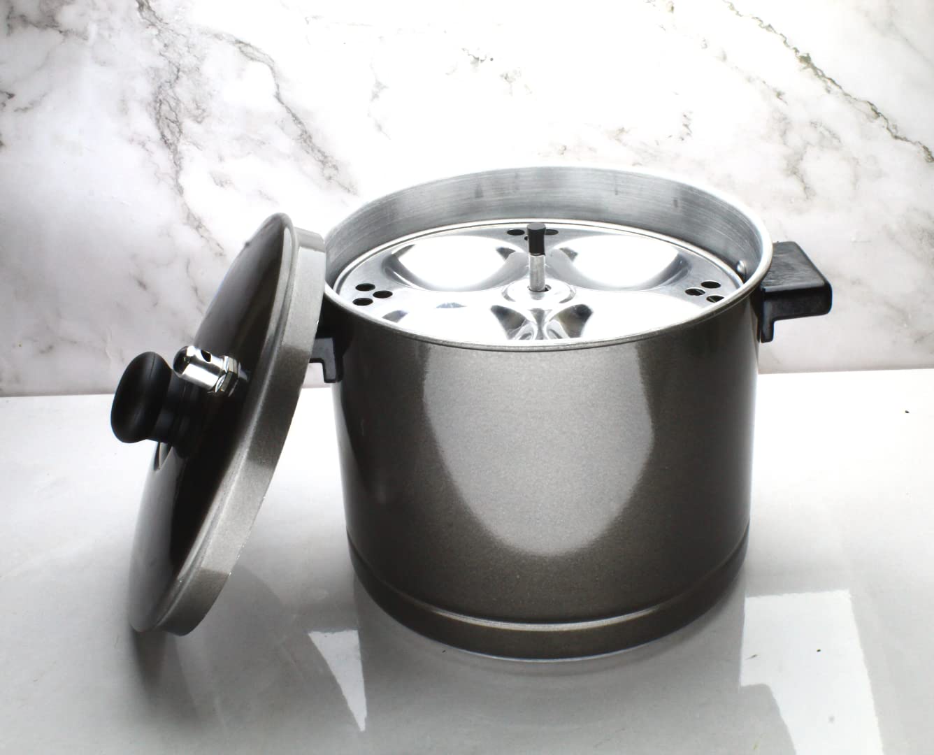 Black Aluminium Idli Cooker | Steamer | Maker (24 idlies | 6 Plates)