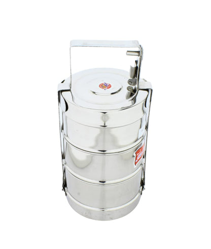 Stainless Steel 3 Tier Lunch Carrier | Tiffin Box (Size: 10x3)