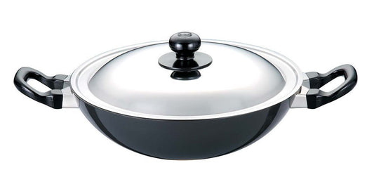 Hawkins Futura Non-stick Round Bottom Kadhai, Deep Fry Pan With Stainless Steel Lid 2.5 Litres | 26 cms, 3.25mm - NK 25S