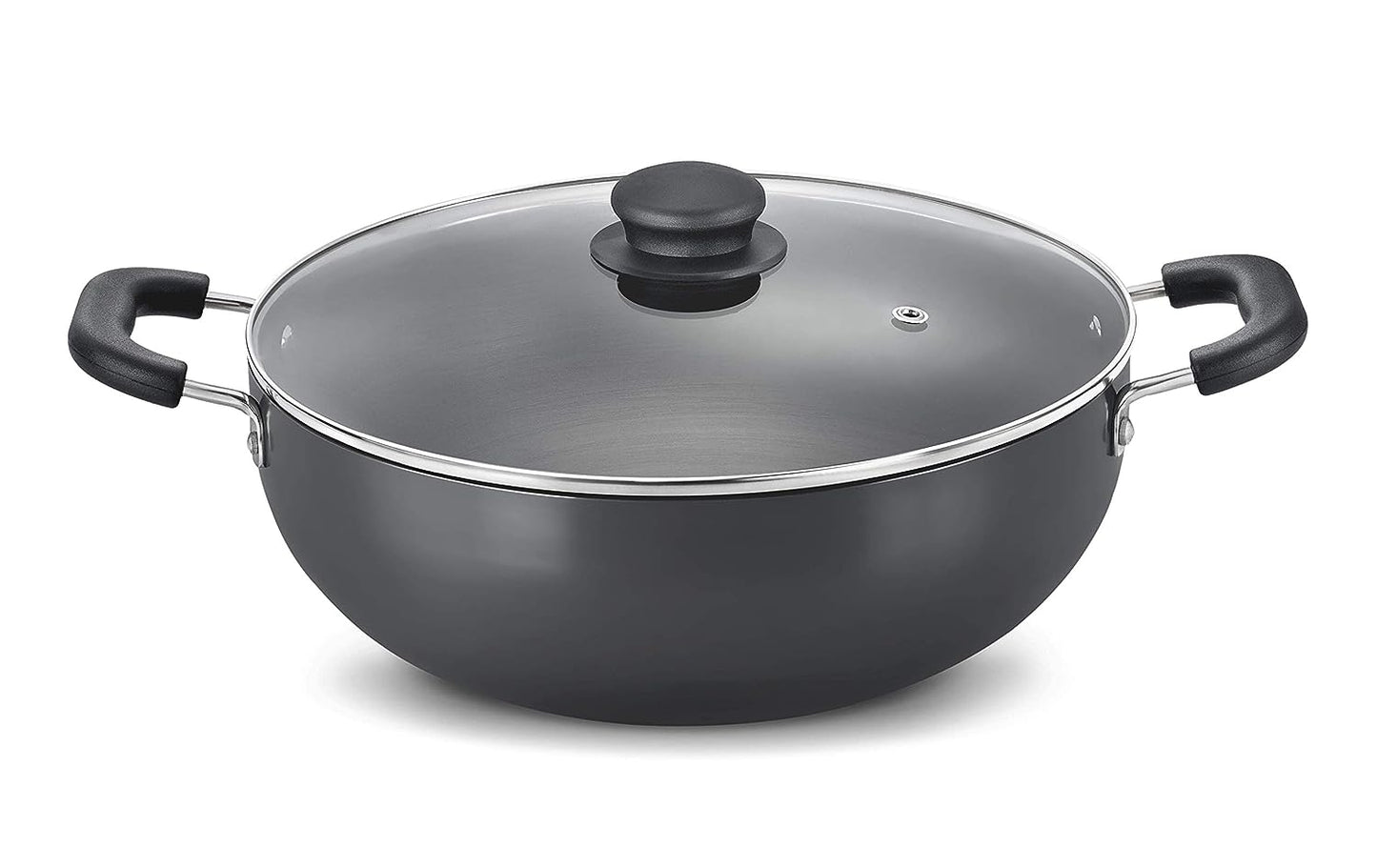 Prestige Magna RB Series Hard Anodised Aluminium Kadai, 280 mm with Glass Lid - 37070