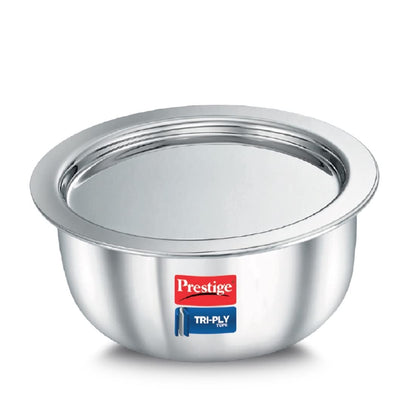 Prestige Tri-ply Stainless Steel Induction Base Tope with Lid 140mm | 1 Litre - 37467