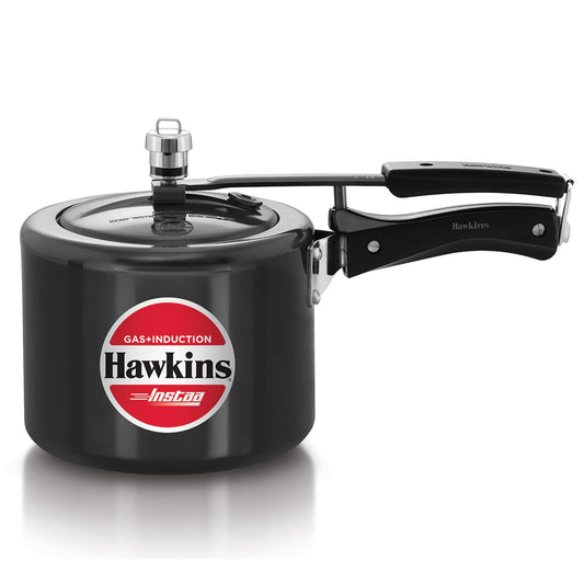 Hawkins Instaa 3 Litres Hard Anodised Pressure Cooker, Induction Base Inner Lid Cooker, Black - IIH3T