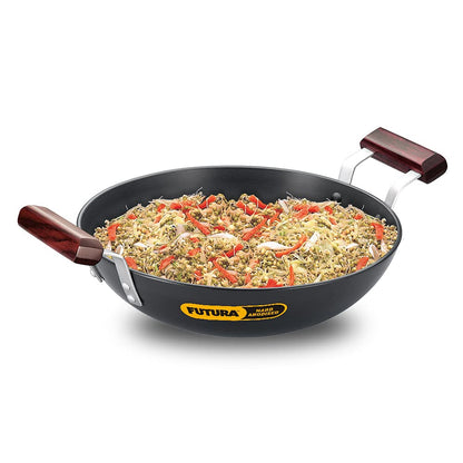 Hawkins Futura Hard Anodised Round Bottom Deep Fry Pan 2.75 Litres | 26 cms, 4.06mm - AK 275