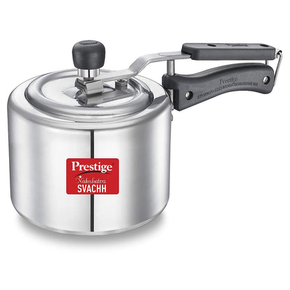 Prestige Nakshatra Svachh 2 Litres, Straight Wall Aluminium Inner Lid Pressure Cooker, with Deep Lid for Spillage Control - 10729