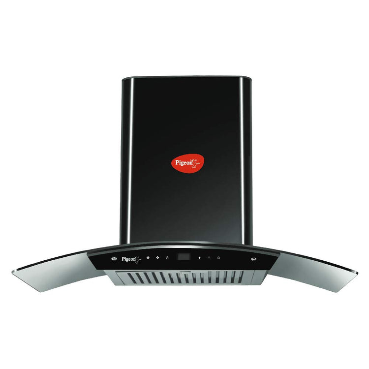 Pigeon Black Pearl Advanced 90 cm with Airflow 1500 m3h Baffle Filter Auto Clean Chimney (Feather Touch Controls, Black) - 14122