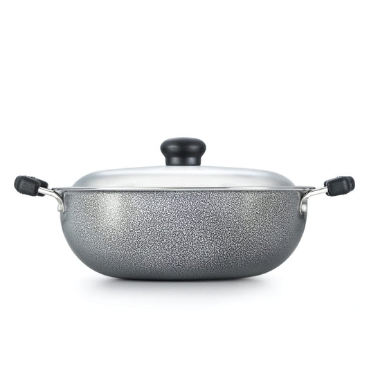 Prestige Omega Select Plus Non-Stick Aluminium RB Kadhai with Lid, 20cms - 30719