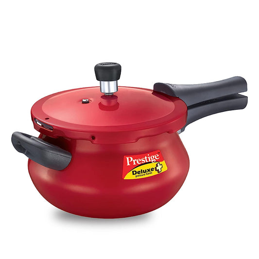 Prestige Deluxe Plus Induction Base Aluminium Outer Lid Pressure Handi, 3 Litres, Red - 10795