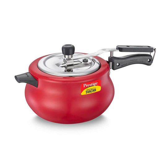 Prestige Svachh 5 Litres Nakshatra Duo Red Handi, with Deep Lid for Spillage Control, Aluminium, Inner Lid - 10753