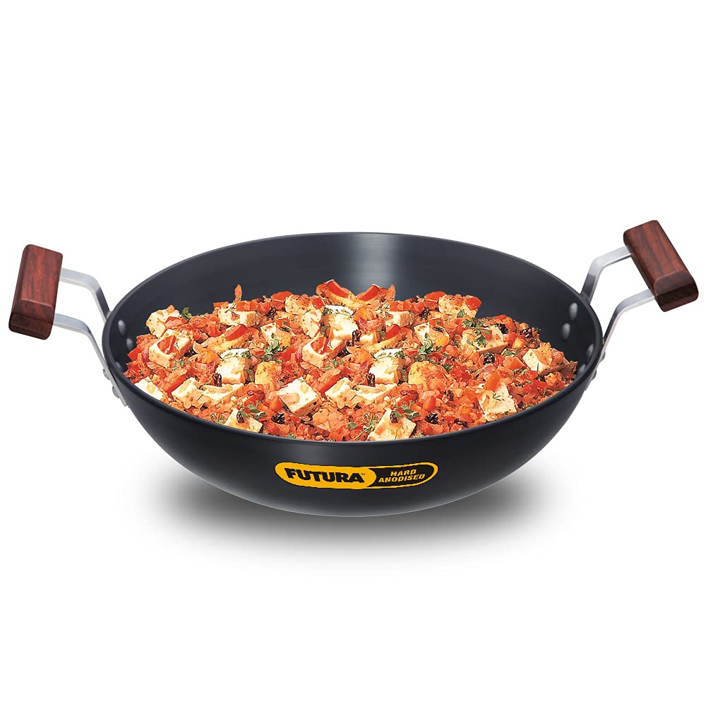 Hawkins Futura Hard Anodised Round Bottom Deep Fry Pan 4 Litres | 30 cms, 4.06mm - AK 40