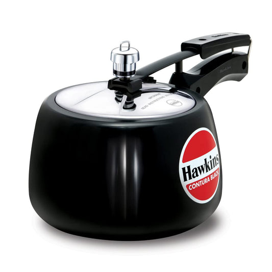 Hawkins Contura Hard Anodized Pressure Cooker, 3 Liters, Black - CB30