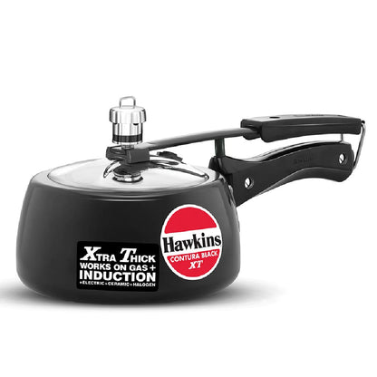 Hawkins Contura Black XT Hard Anodized Inner Lid Pressure Cooker, 1.5 Liters - CXT15