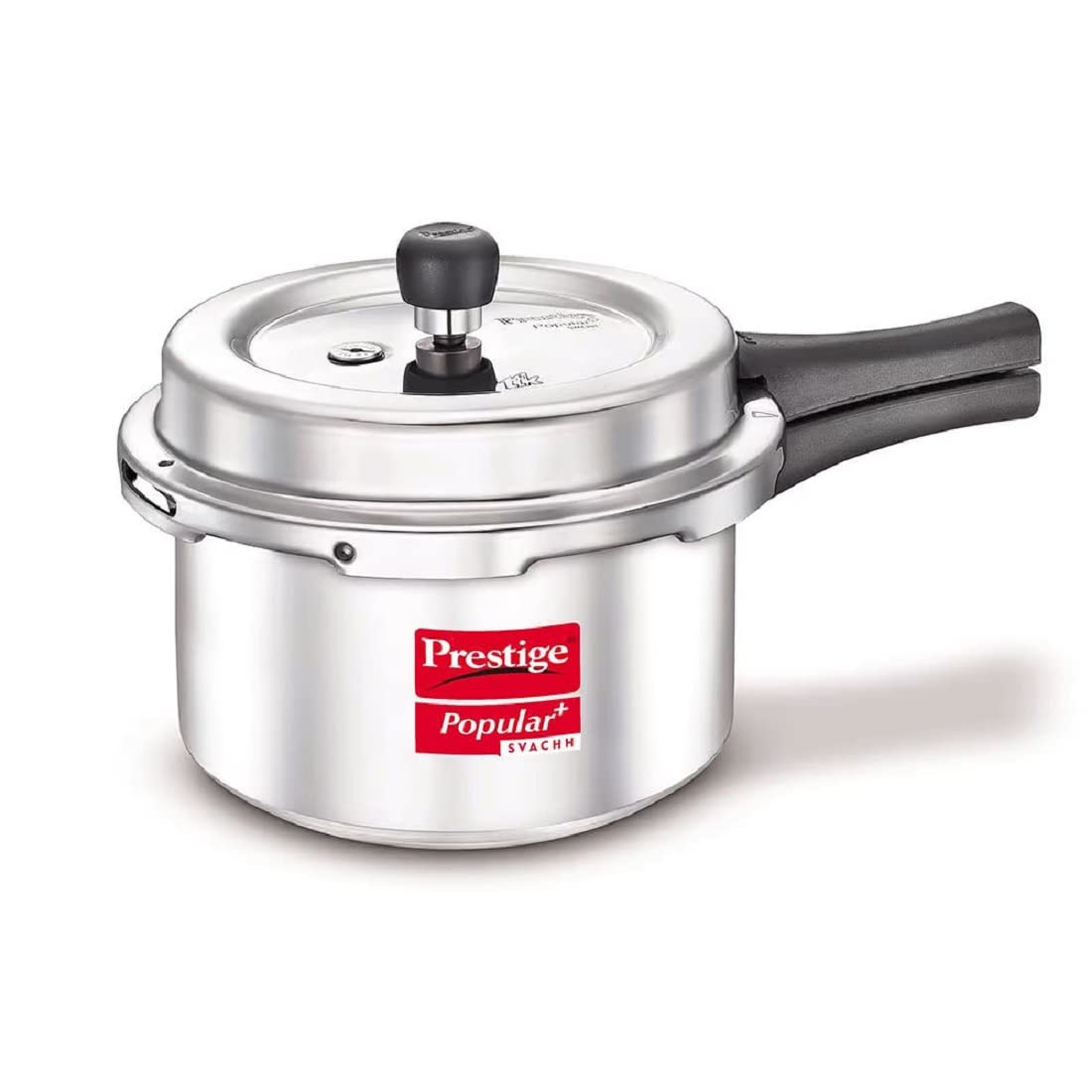 Prestige Popular Plus Svachh Aluminium Gas and Induction Compatible Outer Lid Pressure Cooker 2 Litres - 10170