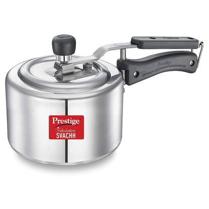 Prestige Nakshatra Svachh 1.5 Litres, Straight Wall Aluminium Inner Lid Pressure Cooker, with Deep Lid for Spillage Control - 10738