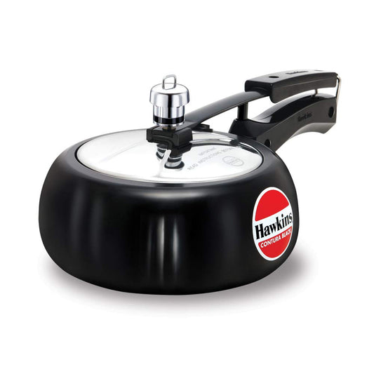 Hawkins Contura Hard Anodized Pressure Cooker, 2 Liters, Black - CB20