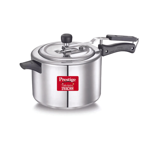 Prestige Svachh 6.5 Litres, Straight Wall Aluminium Inner Lid Pressure Cooker, with deep lid for Spillage Control - 10745