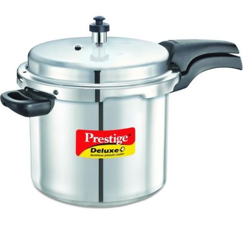 Prestige Deluxe Plus Induction Base Aluminium Outer Lid Pressure Cooker, 7 Litres - 10718