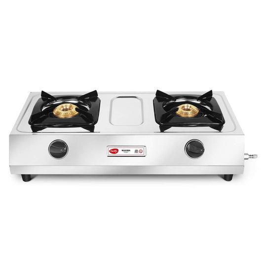Pigeon Maxima Stainless Steel 2 Burner Gas Stove,Manual Ignition - 12312