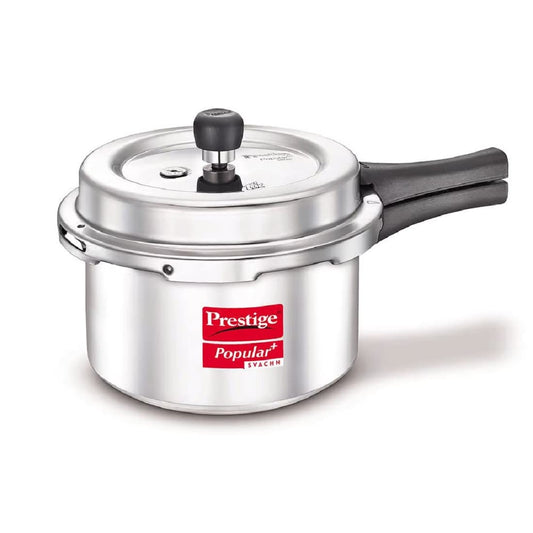 Prestige Popular Plus Svachh Virgin Aluminium Gas and Induction Compatible Outer Lid Pressure Cooker 3 Litres - 10171