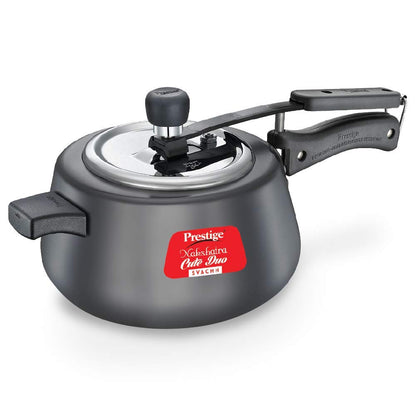 Prestige Nakshatra Cute DUO Svachh Hard Anodised Inner Lid Pressure Cooker, 5 Litres, Black - 20261