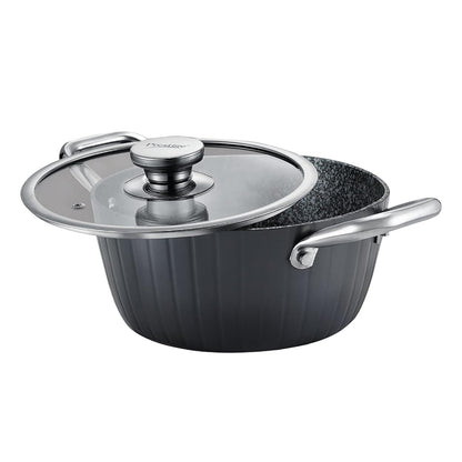 Prestige Durastone Hard Anodised 6 Layer Non-Stick Casserole with Glass Lid