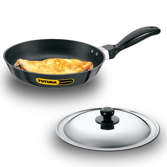 Hawkins Futura Non-stick Fry Pan With Stainless Steel Lid 22 cms, 3.25mm, Induction base - INF 22S