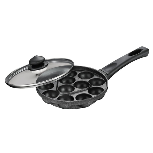 Prestige Omega Select Plus Non Stick Paniyarakkal | Paniyaram Pan with Lid 20cms | 12 Pits - 30348