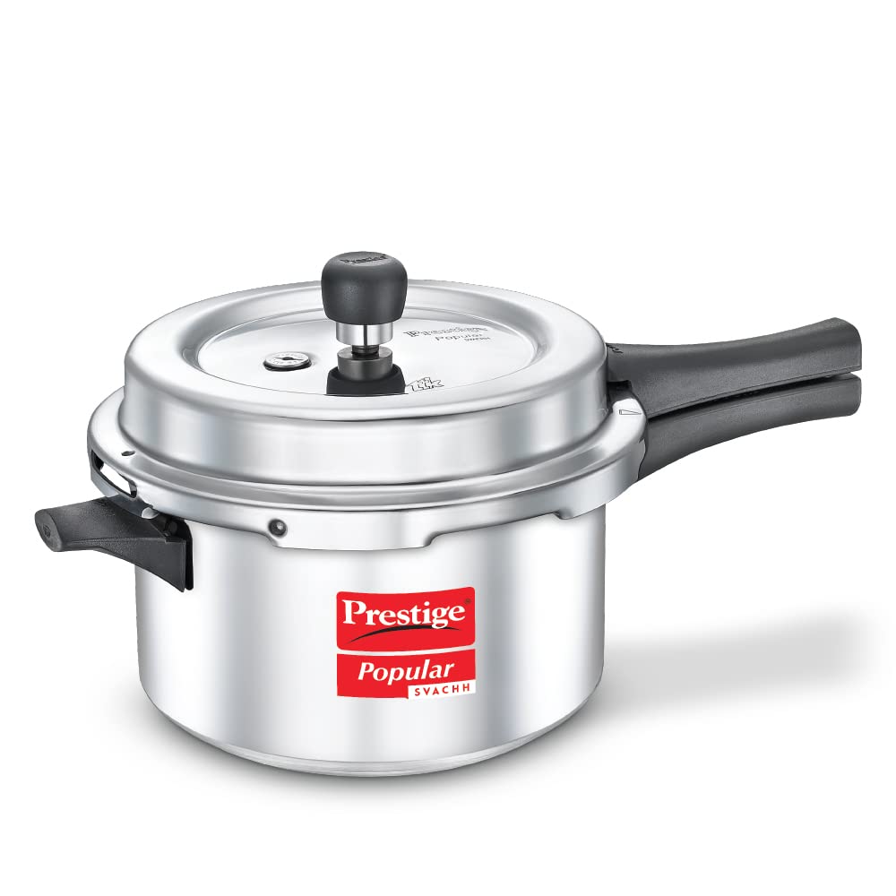 Prestige Popular Svachh Aluminium Spillage Control Outer Lid Pressure Cooker 4 Litres - 10166