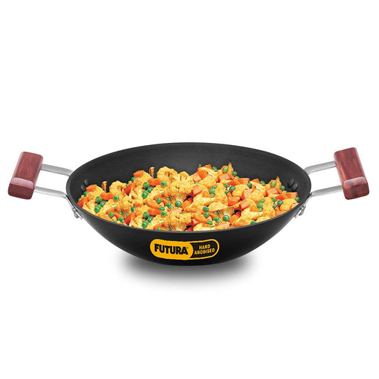 Hawkins Futura Hard Anodised Flat Bottom Deep Fry Pan 2 Litres | 26 cms, 3.25mm - AD 20