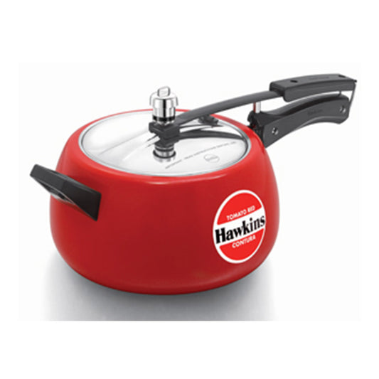 Hawkins Ceramic- Coated Contura 5 Litres Tomato Red Aluminium Inner Lid Pressure Cooker - CTR50