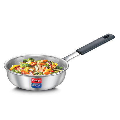 Prestige Tri-ply Cute Fry Pan 12 cms | 400 ml | Thick Gauge| Induction Compatible | Perma-Cool Handles - 38288