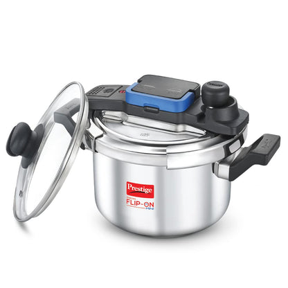 Prestige Svachh FLIP-ON Mini SS Pressure Cooker 18 cm-3 Litres with Glass Lid - 20165