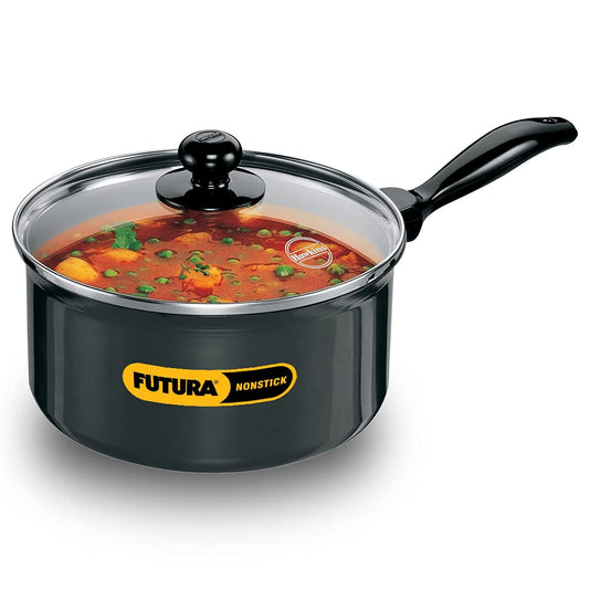 Hawkins Futura Non-stick Sauce Pan With Glass Lid 3 Litres | 20cm, 3.25mm- NS 30G