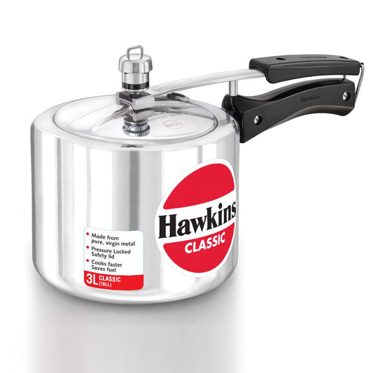 Hawkins Classic 3 Litres Tall Aluminium Inner Lid Pressure Cooker - CL3T