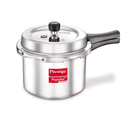 Prestige Popular Plus Svachh Virgin Aluminium Gas and Induction Compatible Outer Lid Pressure Cooker 1.5 Litres - 10168